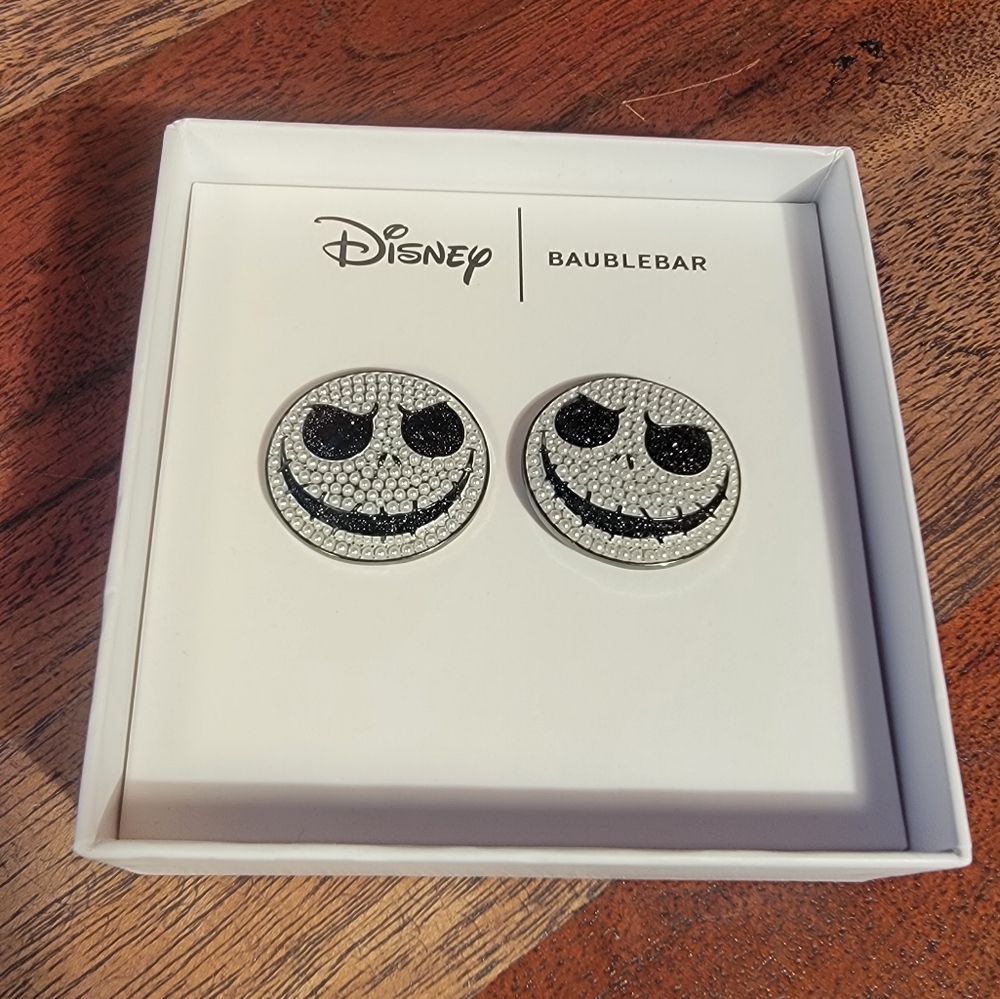 NIB Disney + Baublebar Jack Skellington Nightmare Before Christmas earrings